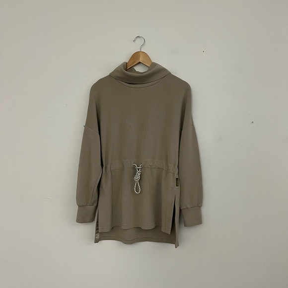 Varley Anthropologie Freya Tan Tunic Mockneck Sweater - Picture 4 of 8